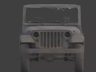 Destroyed Military Jeep 4x4 3D Model  Low-poly 3D model
