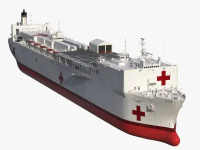 USNS Mercy T AH 19 Hospital Ship 3D model