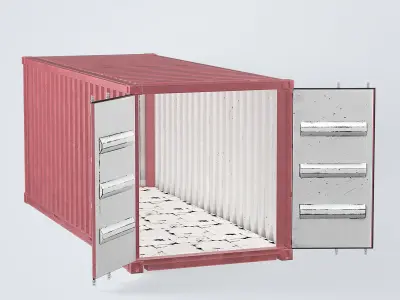 Container 20ft Red 3D model