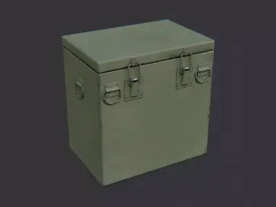Olive Drab Military Food Container Chest Low-poly 3D model