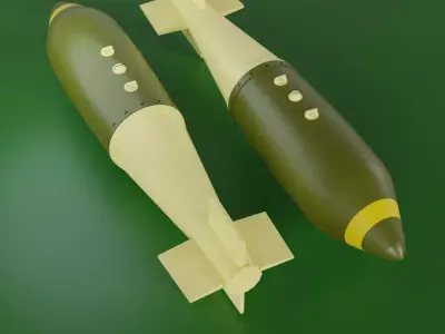 British  general purpose bomb 3D print model Low-poly 3D model