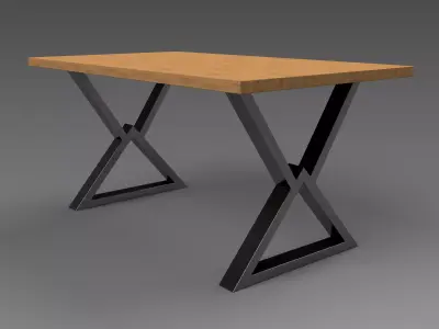 Industrial dining table modern TYPE 9 3D model
