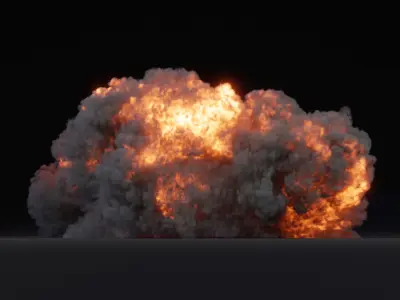 Game Ready 3D Explosion fireball Low-poly 3D model