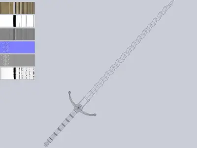 Flamberge Low-poly 3D model
