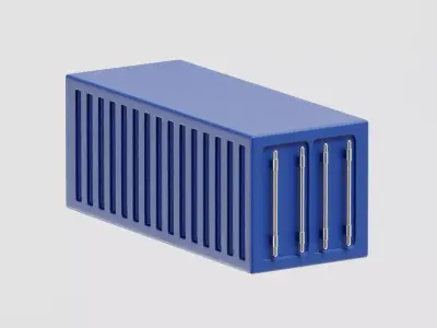 Shipping container Low-poly 3D model 7