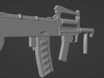 MACHINE GUN - GROZA Low-poly 3D model