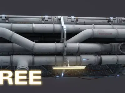 Sci Fi Kit Free 09 vent pipe Free 3D model