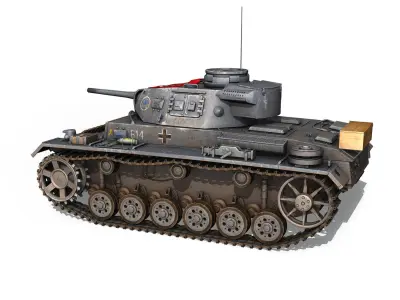PzKpfw III - Panzer 3 - Ausf J - 614 3D model