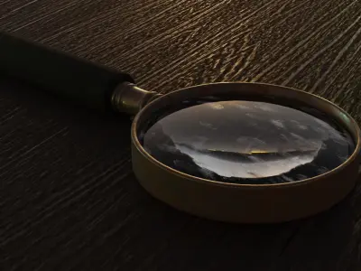 Old Magnifying Glass  Low-poly 3D model