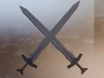 Fantastic Sword Low-poly 3D model