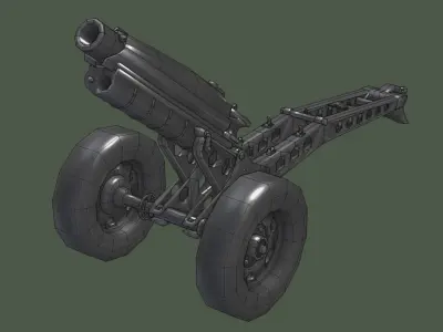 Howitzer M116 Low-poly 3D model