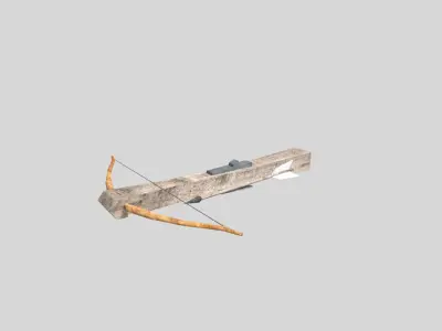 low poly medieval crossbow Low-poly 3D model