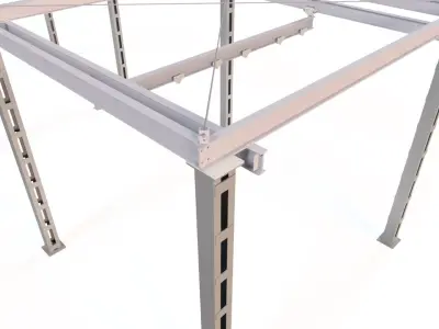 1 TONS SUSPENDED CRANE Low-poly 3D model