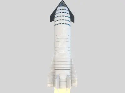 Rocket SpaceX Starship  3D model