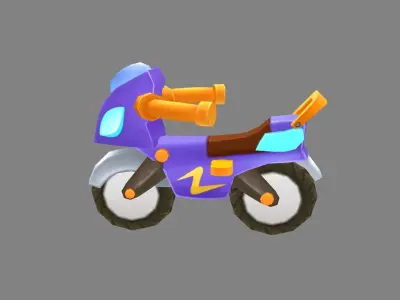 Cartoon motorcycle toy Low-poly 3D model