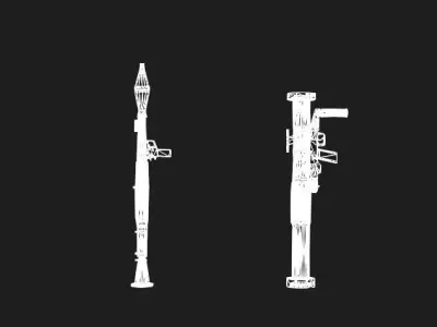 guns rigged rocket launcher pack 3D model