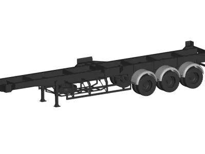 low bed trailer 3D model