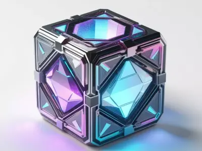 Futuristic Data Crystal Hologram 3D model