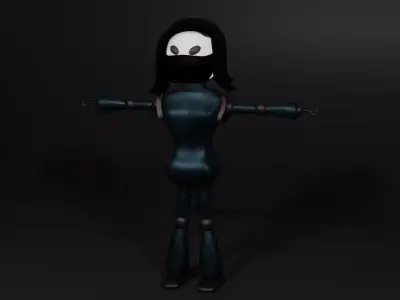 Xenith  A Low-Poly Robot girl Low-poly 3D model