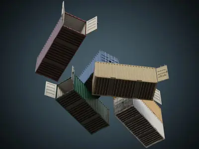 Cargo Container 6B Low-poly 3D model