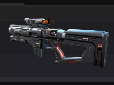 AK8 - Heavy MachineGun Low-poly 3D model