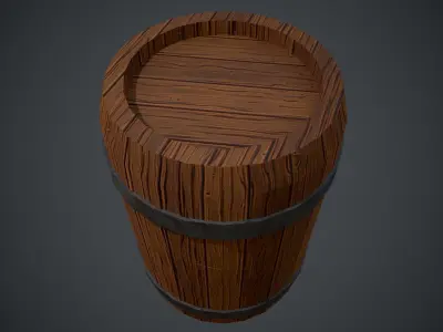 FREE Gameasset Barrel Free low-poly 3D model