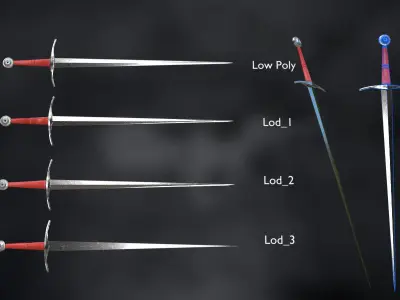 Agincourt Sword Low-poly 3D model