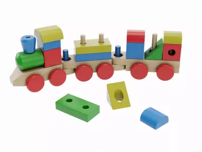 Toy Train 3D model 12