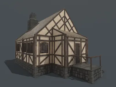 Medieval House 07 Low-poly 3D model
