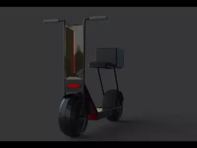 Delivery Scooter Low-poly 3D model