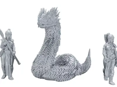 Amazon Needleblast Boa snake 3D print model
