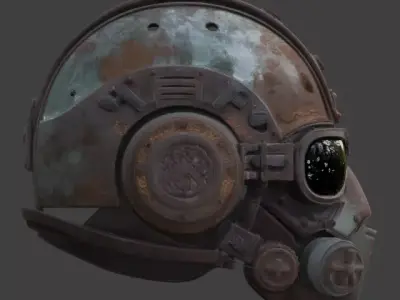 Steampunk Combat Pilot Helmet 3D Model Low-poly 3D model