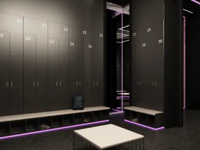 Gym Interior Scene 3D Model  3D model