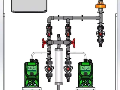 The Duty and Standby PRISMA solenoid dosing pump package  3D model