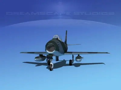 North American F-86 Sabre Jet Denmark 3D model