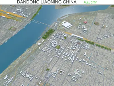 Dandong Liaoning China 35km Free low-poly 3D model
