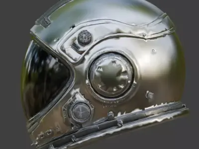 Futuristic Astronaut Explorer Helmet 3D Model Low-poly 3D model
