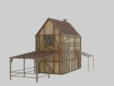 Medieval House Low-poly 3D model shop