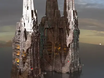  Alien Observatory Hub Kit bash 3D model