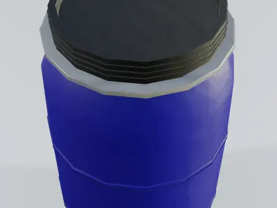 Plastic Open Head Drum 150L Low-poly 3D model