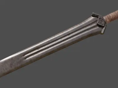 Dwarven Sword Low-poly 3D model