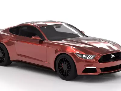 Forord Mustang GT Low-poly 3D model