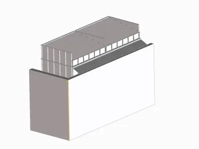 Concerete batching plant feeding hoppers 3D model purchase