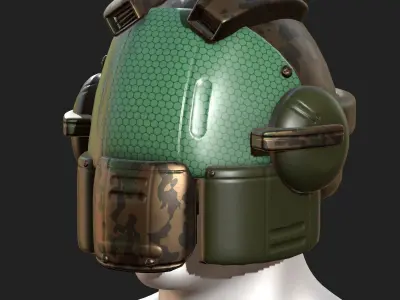 Helmet scifi military combat 3d model  Low-poly 3D model