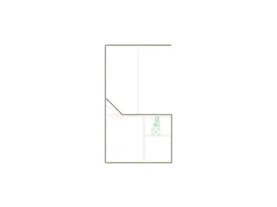 Simple Exterior Sketch by Interior - 1001-1500 SF - Xactimate 3D model