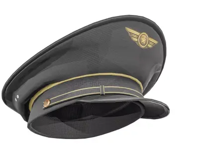 Military Officer Caps Pack Low-poly 3D model