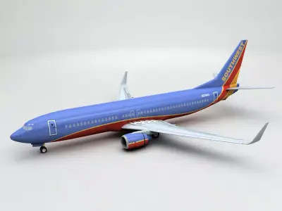 Boeing 737-800 NG Airliner - Southwest Airlines  Low-poly 3D model