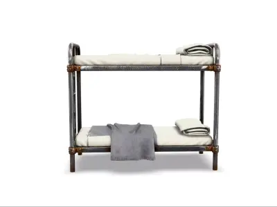 Prison Cell Metal Bunk Bed Free low-poly 3D model