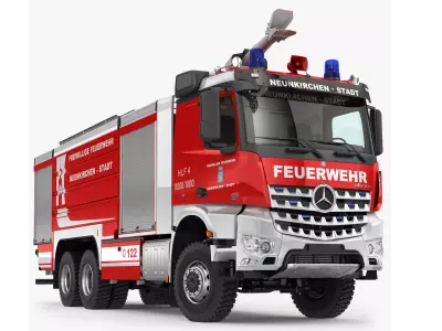 Mercedes Arocs Fire Truck 6X6 3D model
