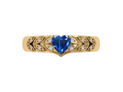 Heart Art Deco Ring 3D print model